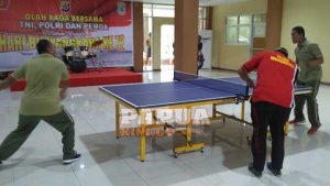 Olahraga Bersama, Polri-TNI Jalin Sinergitas Jelang HUT 72 Bhayangkara