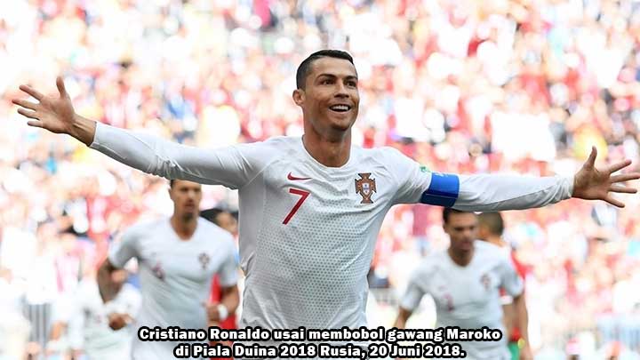 Tandukan Terbang Ronaldo Tumbangkan Maroko 1-0