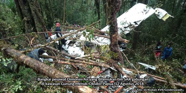 Pesawat Dimonim Air Ternyata Jatuh di Guung Menuk