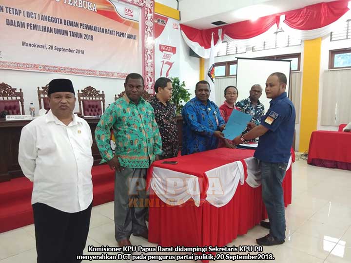 KPU Papua Barat Umumkan 597 DCT DPR PB