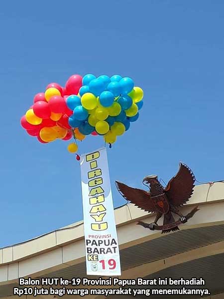Ada Balon Hadiah 10 Juta di Peringatan HUT ke-19 Papua Barat