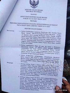 Ini SK Mendagri Buat DPR Papua Barat 2019-2024