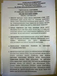 Eks Karyawan Yongjing Kukuh Tutup Tangki Minyak Manokwari