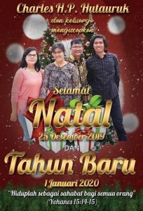 Iklan ucapan Natak Tahun Baru keluarga Charles Hutauruk