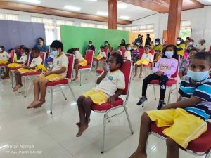 Anak-anak PAUD Debora Diajarkan Sikat Gigi dan Protokol Kesehatan