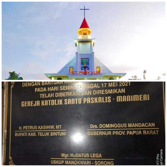 Uskup Manokwari Sorong Resmikan Gereja St Paskalis Bintuni