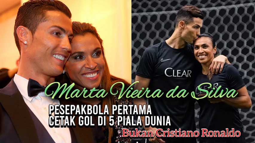 Marta Vieira da Silva, Pesepakbola Pertama Cetak Gol di 5 Piala Dunia, Bukan Cristiano Ronaldo