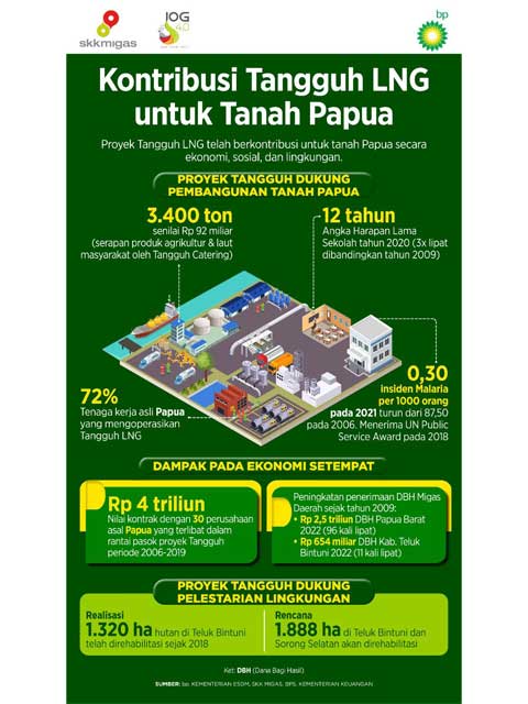 Simak Infografis Kontribusi bp Tangguh LNG di Papua Barat