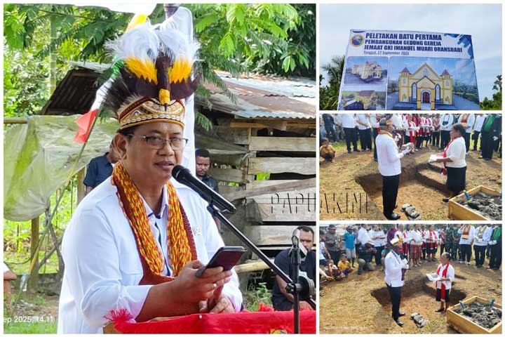 Wakil Menteri Transmigrasi Hadiri Peletakan Batu Pertama Pembangunan Gereja GKI Imanuel Kampung Muari
